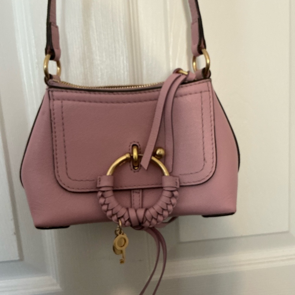 See by Chloe Dusty Pink Mini Bag with Gold Accents and Adjustable Strap